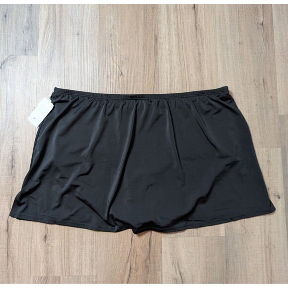 NWT Swim by CACIQUE Size 22 Black Swim Skirt Built In Briefs Stretch - Picture 4 of 9